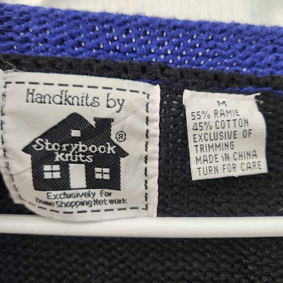 Storybook Knits Vintage Knit Birds Sweater Cardigan M Cozycore Retro 90s Cute - Picture 3 of 6